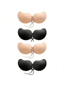 1 Pc Or 4 Pcs Sticky Bra, Backless Strapless Bra Push Up, Adhesive Invisible Lift Up Bras - Multicolor - View 12