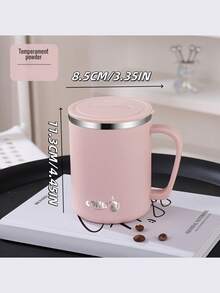 带手柄的隔热咖啡杯，不锈钢旅行杯，可重复使用的防漏冷饮杯，带盖的茶杯，适合家庭办公室使用，手柄和盖子设计，理想的礼物选择，适用于奶茶和各种饮料。 - 彩色 - 查看 6