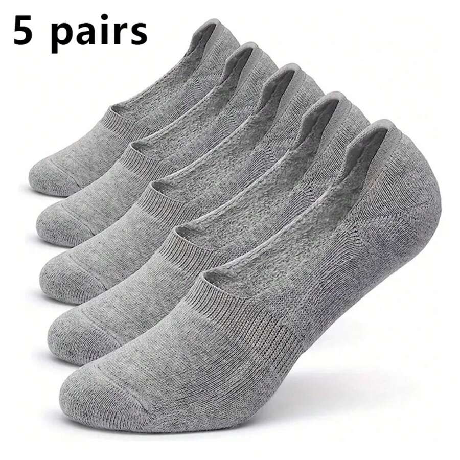 5-Pack Men's Boat Socks Lightweight Breathable Casual Socks