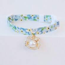 1pc Pet Cat Collar, Cute Daisy Flower Cat Collar For Summer, Cat Necklace Accessory, Adjustable Non-Choke Collar With Bell, Lace Flower Cat Collar, Suitable For Small Dogs And Cats