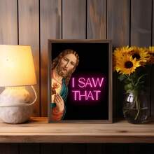 1pc Canvas Art Print,I Saw That Interesting One,Wood Framed Painting (1) Thickness 2. 5 Cm/ 1 Inch-Home Decoration For All Occasions,Ideal New Year, Valentine's Day,Thanksgiving,Easter,Christmas Gift,Room Decoration Aesthetic,Wall Decoration Art,Perfect Gift,Autumn And Winter Wall Decoration,Living Room Decoration, Bedroom Decoration, Kitchen Decoration, Entry Decoration, Bathroom Decoration, Direct Wall Painting, High Quality Wall Painting Poster,Modern Home Decoration Stretched And Framed Ready To Hang