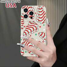 Funda de Teléfono con Patrón de Árbol de Navidad de Dibujos Animados, Protector de Teléfono Decorativo Antigolpes, Accesorios de Teléfono Compatibles con la Serie - Multicolor - Ver 2