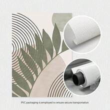 桃绿色波西米亚植物墙面艺术印刷品（三件套）、鼠尾草绿色中世纪印刷品、鼠尾草绿色帆布海报、自然简约墙面装饰、春季装饰、客厅、卧室、咖啡厅、酒吧、办公室、走廊、家居和房间装饰艺术品（无框） - 橄欖綠 - 查看 4