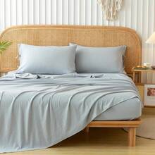 COTTEBED Bed Sheets - Hotel Luxury 4 Piece Bedding Sheets & Pillowcases Set - Soft Cozy Washed Polycotton Warmth Tech All Seasons Use - Deep Pocket Fits Up To 16 Mattress Gray