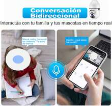 Cámara HD 1080P Cámara de Inalámbrica WiFi, Cámara Inalámbrica WiFi 2MP de 360° A Todo Color con Visión Nocturna Audio Bidireccional Detección de Movimiento con Alerta - Blanco - Ver 6