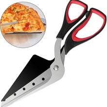 专业披萨剪刀可拆卸锋利不锈钢刀片披萨切刀剪刀易切披萨铲切片工具