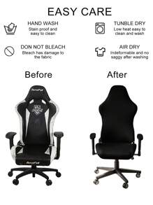 1 pieza Funda moderna de unicolor para silla de juegos, funda elástica de seda de leche impermeable y lavable para silla de ordenador, adecuada para oficina, bar, dormitorio, decoración del hogar para silla de juegos