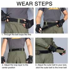 Cintura tattica 2 in 1 - in nylon, fibbia regolabile, sistema MOLLE, adatta per sopravvivenza, caccia e uso tattico, equipaggiamento tattico