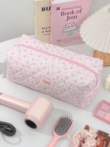 1 pezzo Borsa porta asciugacapelli imbottita con stampa floreale ditsy, design con tasca interna portaoggetti, borsa da viaggio per accessori per capelli (ferro arricciacapelli, asciugacapelli), fermagli per capelli, piastra per capelli, ideale per casa e viaggio, organizer per trucchi, articoli da viaggio essenziali, regali per mamma, insegnanti, damigelle, ottimo regalo per San Valentino e Festa della Mamma