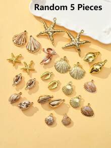 5/20pcs/10pcs 18-20mm Fashion Charm Natural Shell Electroplated Gold Oval Pendant Beads, Summer Ocean Shell Pendant, Loose Spacer Beads For Bracelet Necklace Jewelry Making DIY Craft Accessories