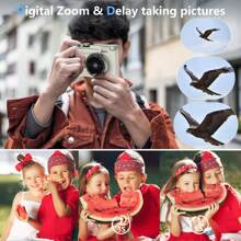 Kids Camera, Rechargeable Kids Camera Digital Camera, For 6-12 Years Old Girls Birthday Christmas Kids Toys Gifts Selfie Children Camera, 1080P HD Screen