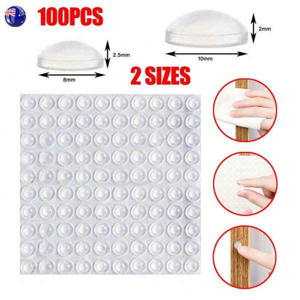 100X Self Adhesive Clear Silicone Gel Door Cabinet Drawer Bumper Pads Feet  AU