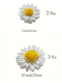 6 piezas Bolas de flores de papel margarita para decoraciones de fiesta, decoración floral blanca y amarilla para cumpleaños, bodas, salón de clases