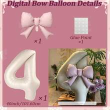 40-calowe (101,6 cm) matowe białe balony cyfry/kolorowe balony cyfry z różową kokardką/kolorowe balony z kokardką, matowy biały zestaw balonów foliowych cyfry, odpowiednie na urodziny w wieku 0-9 lat, różowa księżniczka, motyw westernu, przyjęcie urodzinowe, dekoracje balonowe, rocznica, dekoracja na przyjęcie z okazji ukończenia szkoły, dekoracja ślubna, dekoracje urodzinowe, dekoracja świąteczna, hel do balonów, dekoracja na Halloween - Wielokolorowe - Zobacz 20