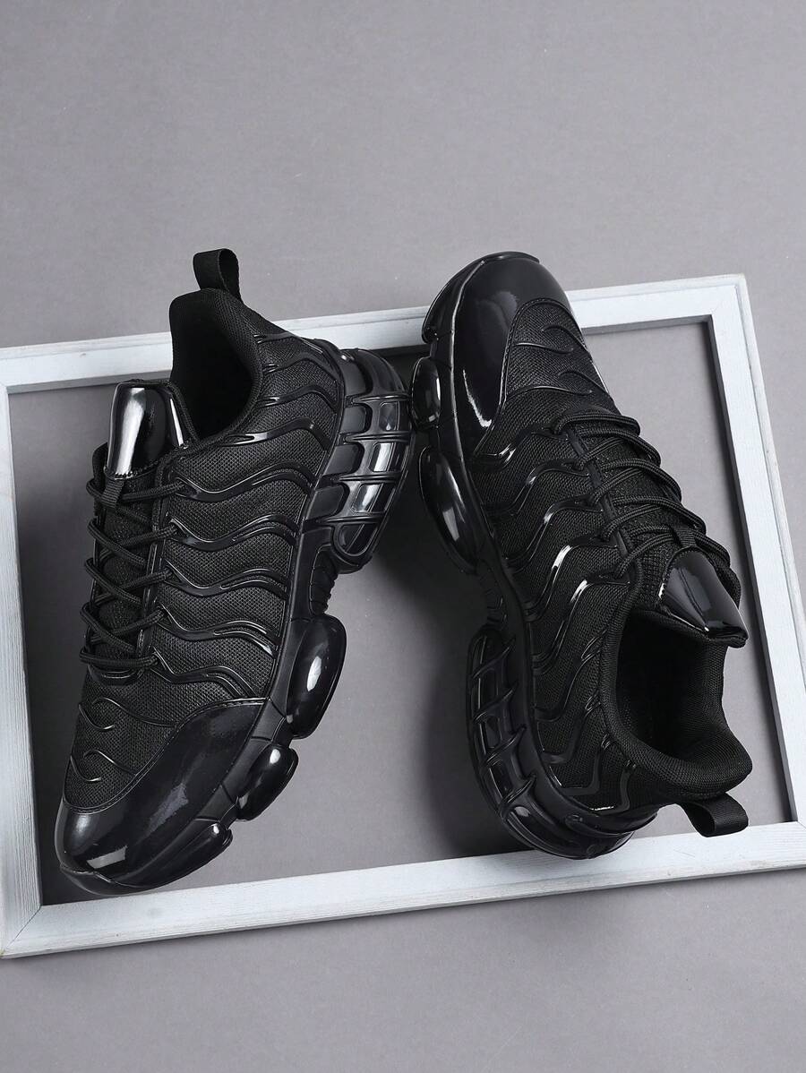 Men's Low-Top Sneakers, Casual Shoes, Running Shoes, Jogging Shoes, Walking Shoes, Daily Fashion Footwear, Tennis Shoes, Streetwear - Black - View 1