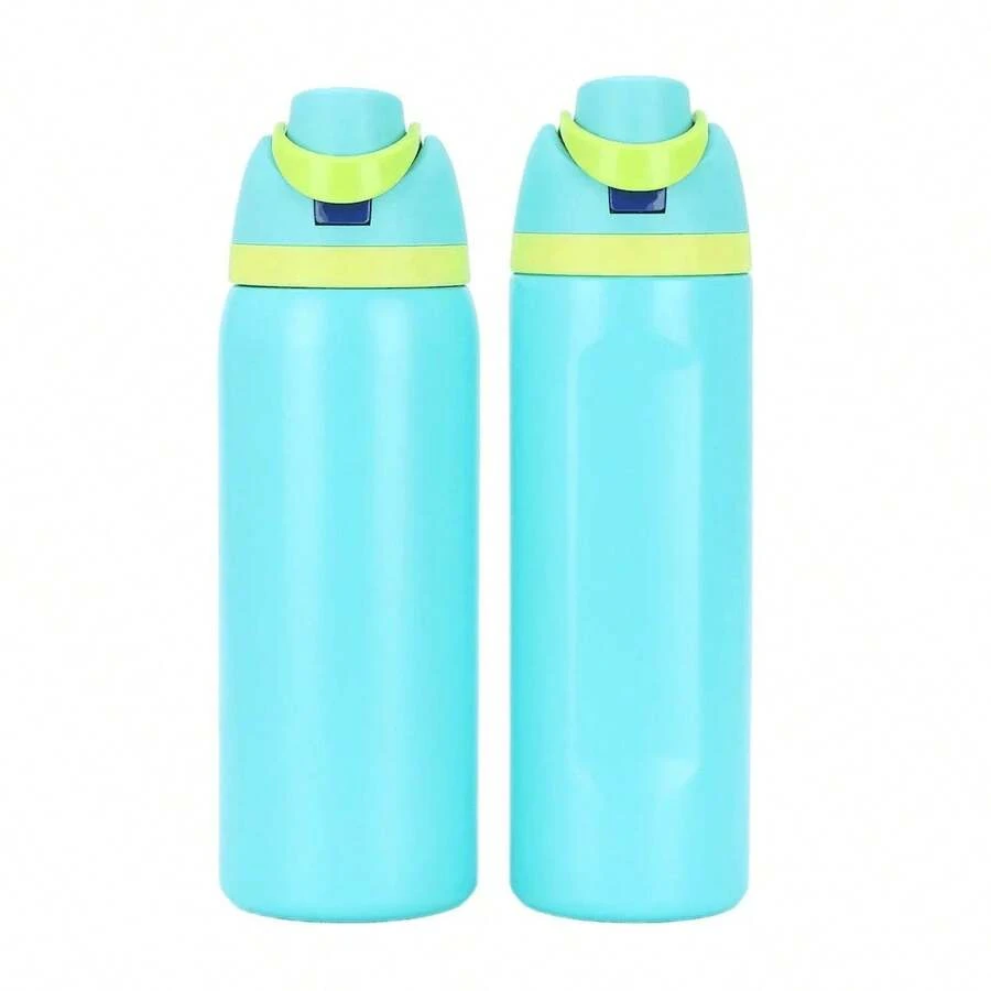 24/32oz Straw Double-Layer Insulated Cup 304 Stainless Steel Sports Water  Travel Vacuum Flask For Outdoor Camping Sports - màu xanh lá - Xem 1