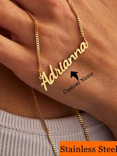 Customized Gold Name Necklace Nameplate Necklace Custom Name Necklace Personalized Jewelry For Women Personalized Gifts For Her