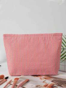 1Pc Fashion Stripe Makeup Bag Waterproof Stripe Cosmetic Bag Women'S Cosmetic Bag Portable Canvas Travel Toiletries Storage Bags Makeup Case Clutch Purse Handbags Small Bag Storage Makeup Case,Candy Colored Handbag,Travelling Bags For Ladies,Sanitary Napkin Bag,Pencil Case Daily Big Large Capacity Makeup Brushes Travel Toiletry Bag - Multicolor - View 18