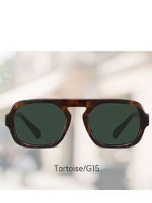 Óculos de sol aviador quadrados para mulheres - Óculos de sol da moda para homens e mulheres, proteção UV, leves e confortáveis, proteção solar - Verde - Visão 5