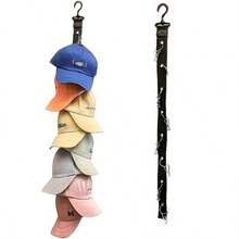 1pc Bedroom/Office Tie Organizer Rack With 8 Clips, Holds Up To 16 Hats, Hat Storage Hanging Hook Rack - View 2