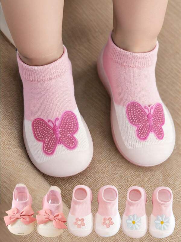 1 paire de chaussettes/chaussons souples en silicone pour bébé, pour l'extérieur et les sports. Chaussettes respirantes antidérapantes pour la marche, pour bébés garçons et filles.