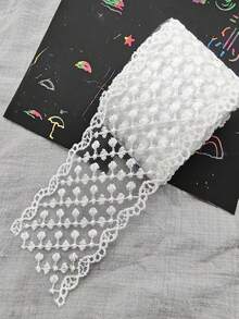 1碼米色蕾絲用於針線活DIY 蕾絲和刺繡裝飾用於縫紉材料自製蝴蝶結髮飾 - 米色 - 查看 14