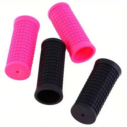1 Pair Black Rubber Mountain Bike Handlebar Grips - Shock-Absorbing, Non-Slip For Enhanced Cycling Comfort,2.95in*1.1in,Please Confirm The Size Before Purchasing