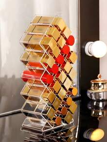 1pc Lipstick Storage Box, Makeup Organizer, 16-Slot Lipstick Tower Holder, Perfume Rack Storage Box, Suitable For Lip Gloss, Lipstick And Other Cosmetics, Holiday Essential, Suitable For Beach, Bathroom, Bedroom Storage, Large Capacity - Multicolor - View 16