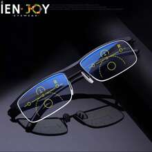 IENJOY Intelligent Multifocal Progressive Reading Glasses Half Frame Dual-Use Anti-Blue Light  Automatic Adjustment Eyewear