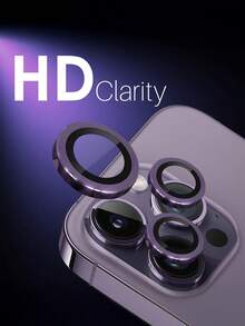 ZYONS 3片/套紫色金属质感相机镜头保护膜，完美贴合，圆形后置摄像头镜头保护膜，兼容 17 Pro Max/17 Air/16 Pro Max/16 Pro/16 Plus/16/16E/15/14/13 Mini/12/11 - 紫色 - 查看 3