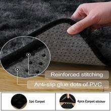 1pc Ultra-Soft, Comfortable And Fluffy Living Room Carpet, Bedroom Indoor Carpet, Fluffy Faux Fur Carpet, Home Decoration, Which Can Be Used In Bedrooms, Living Rooms, Corridors And Other Indoor Areas. - màu đen - Xem 8