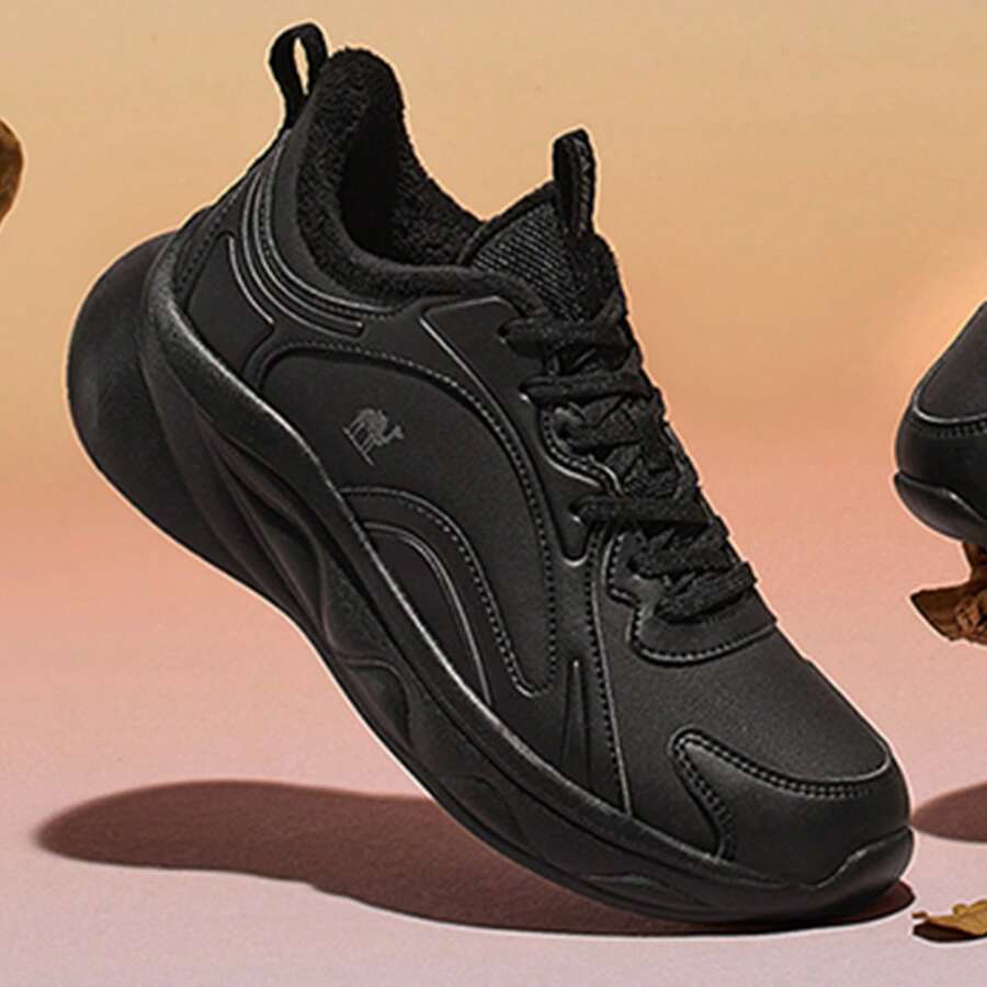 CAMEL CROWN Women's Casual Sports Shoes, Warm Fleece Lining, Comfortable & Lightweight Multi-Purpose Walking Shoes For Autumn/Winter - Phantom Black - View 1
