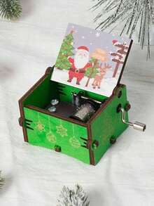 1 pieza Caja de música con cascabeles navideños, adorno de madera con campanas, decoración de Santa Claus viene a la ciudad, adecuado para Navidad, regalos festivos, decoración del hogar - Multicolor - Ver 40