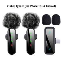 HITOZON 适用于 、安卓手机、笔记本电脑的专业无线领夹式麦克风 - 迷你麦克风，带状态显示，音质清晰，适合录音、直播、Vlog 等应用。 - 均碼 - 查看 11