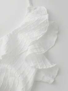 Women Halter Top, Tie-Up Sleeveless Tops Backless Ruffled Solid Summer Vest For Club Party - White - View 5