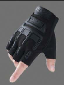 Half Finger Gloves For Men, Fingerless Outdoor Cycling Driving Fitness Sports Fishing Gloves - Black - View 5