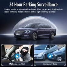 1pc 360° 3-Channel Car Dash Cam - Front 1080P & Rear/Left/Right 720P, 3.16" IPS Display, Night Vision, 24H Parking Mode (G-Sensor/Motion Detection),  Music Player, Supports 64GB Card (32GB Included) - 三路顯示 - 查看 10