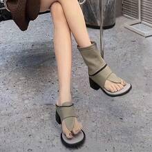Women Heeled Sandals - 卡其色 - 查看 1