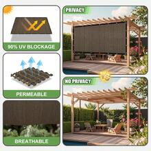 1 件棕色花园遮阳布，85% 网眼防水布带索环遮阳布，采用高密度聚乙烯 (HDPE) 透气材料和隐私保护，凉亭替换遮阳罩天篷隐私屏幕，用于带索环的遮阳布