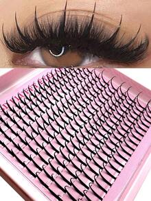 新款尖头假睫毛簇，卡通风格假睫毛簇，12-18mm，动漫风格假睫毛簇，尖头单根假睫毛，D型卷翘仙女款假睫毛簇，卡通风格单根假睫毛，假睫毛簇，假睫毛簇，单根假睫毛，假睫毛 - 黑色 - 查看 8