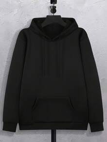 Estilo oscuro de moda |   Sudadera con capucha casual para hombres con estampado de doble máscara Ukiyo-e japonés - Negro - Ver 2