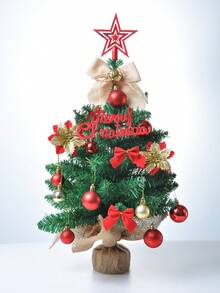 1 buc mini brad de Crăciun stea brad vârf incasabil glob de Crăciun artificial cap de flori de Crăciun fundă decorare desktop Crăciun birou bucătărie living acasă petrecere de sărbători decorare acasă decorațiuni de Crăciun decor cameră de iarnă