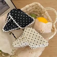 1 Peça/2 Peças Delicado Grampo de Cabelo Tipo Garra de Caranguejo com Pérola Falsa e Borboleta de Chiffon Francês, Acessório de Cabelo Elegante e Minimalista, Material Escolar, Faculdade, Acessórios de Cabelo com Pérola Falsa