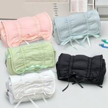 1个时尚芭蕾舞蝴蝶结造型抽拉式铅笔盒，大容量桌面翻盖铅笔盒，适合收纳钢笔、橡皮、铅笔、马克笔等各种文具，侧面还可放置水瓶。适用于学校、辅导班、办公室、中小学生、男生女生、上班族，也可作为返校礼物。 - 彩色 - 查看 1