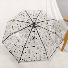 1 Transparent Umbrella, Frosted, Self-Folding, Easy To Carry, Cute Printed And Painted Umbrella, Simple And Elegant Umbrella For Summer Cooling, Beach, Travel