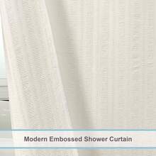 Aiyufeng - Cortina de ducha con relieve en color crema (182.88 x 243.84), tamaño (AECRMEM7296SC-L) - blanco - Ver 9