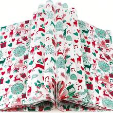 100 Peças Papel Impermeável para Embrulho de Alimentos com Estampa de Cervo de Natal, Papel de Forro Multiuso para Cestas de Alimentos, Adequado para Todas as Ocasiões como Hambúrgueres, Batatas Fritas e Sanduíches, Perfeito como Presente de Natal para Amigos e Família - Multicolorido - Visão 1