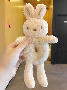 1pc Women's Bear & Rabbit Decorated Hair Tie, Fashionable & Cute, Personalized Hair Scrunchies Accessory, Cartoon Style, Multifunctional Hair Decoration, Suitable For Daily Wear, Dates, And Gifts, Scrunchy Hair Ties, Hair Bobbles Ponytail