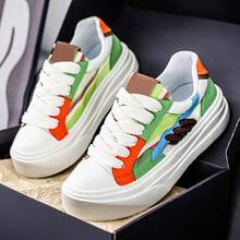 Summer Men's Shoes, Breathable And Versatile, Casual, Niche, Original Design Sneakers, And Teenagers' Sports Height-Increasing White Shoes - 綠色 - 查看 4