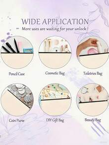 1pc "My Dear Aunt" French Print Cosmetic Bag, Women's Makeup Bag, Travel Toiletry Organizer, Thank You Gift, Patterned Makeup Bag, Travel Toiletry Organizer, Party Gift Zipper Pouch, Cosmetic Bag, Lightweight Travel Essential, Suitable For School Holiday Back To School, Travel Bag, Women Travel Bag Make Up Bag - Multicolor - View 7